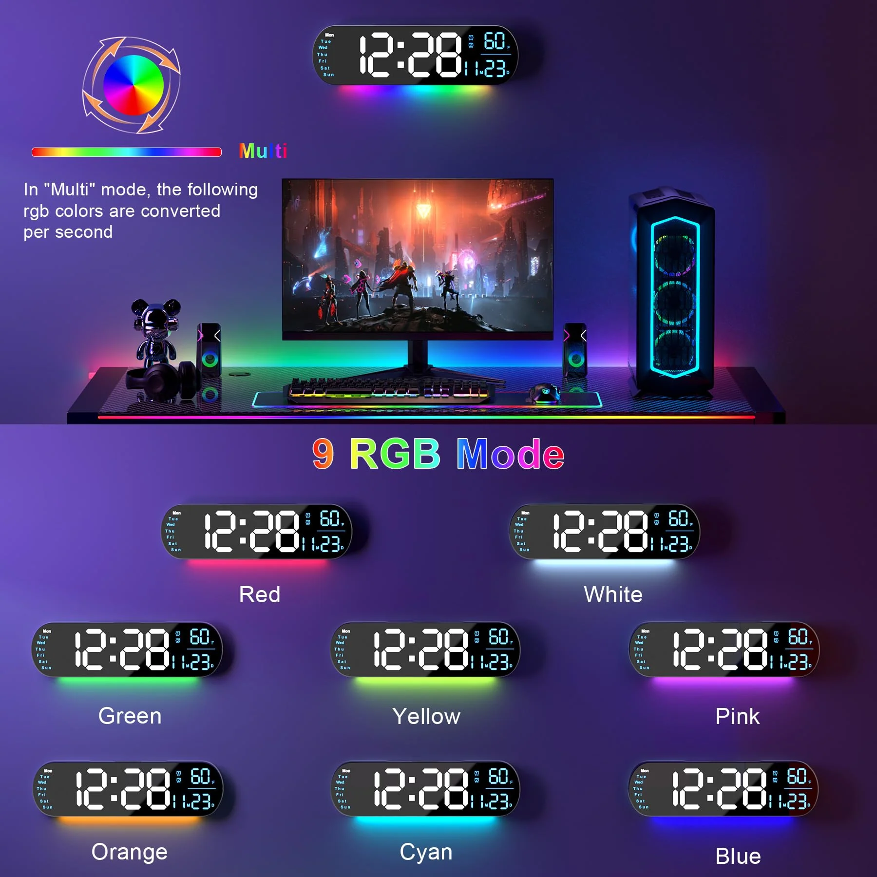 Sakerplus Multi Functional LED Display Clock - Image 4