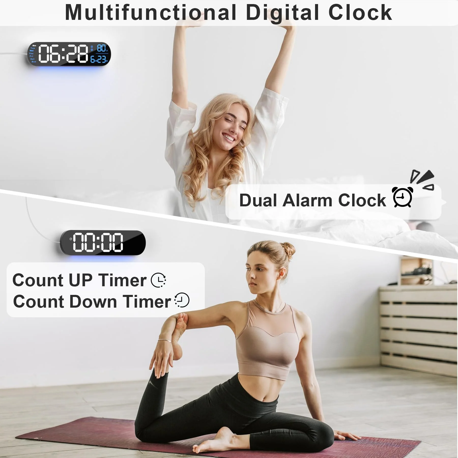 Sakerplus Multi Functional LED Display Clock - Image 7