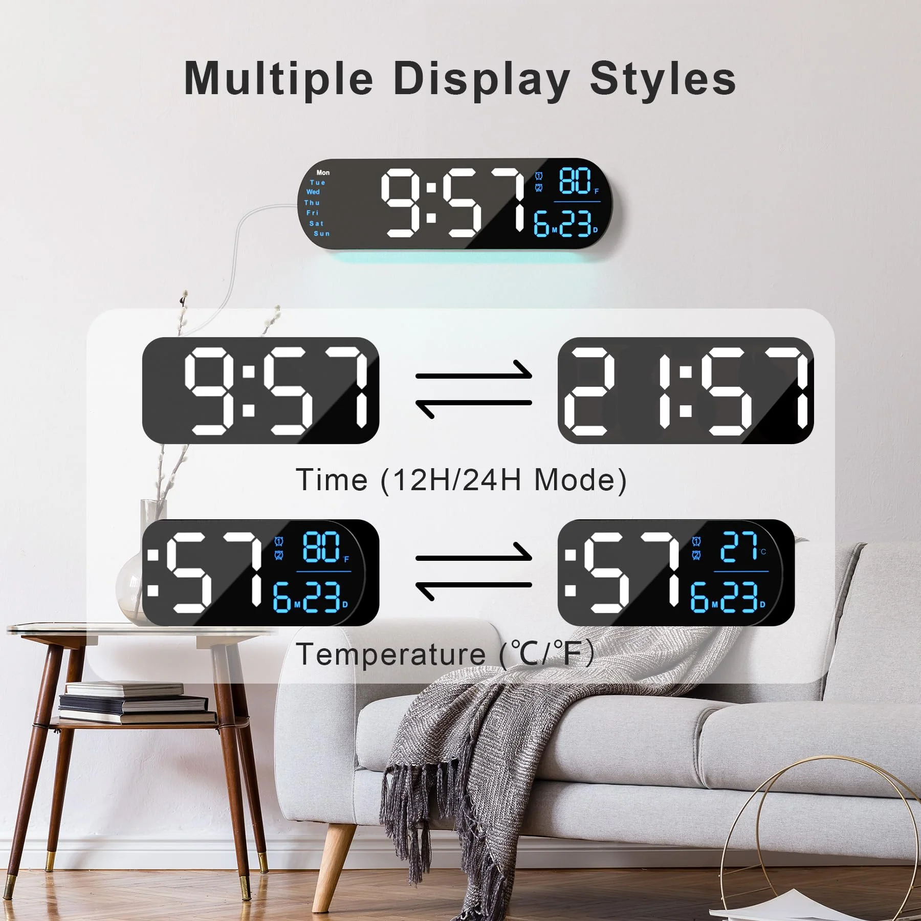 Sakerplus Multi Functional LED Display Clock - Image 8