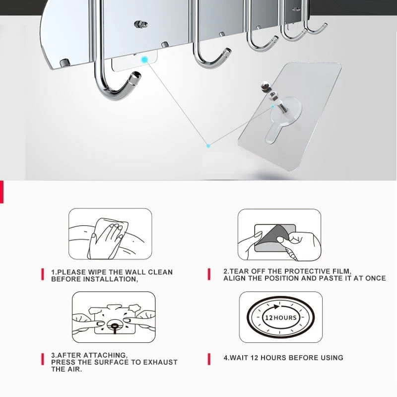 Self Adhesive Nails Wall Mount Non-Trace Screw Hook Stickers - Image 6