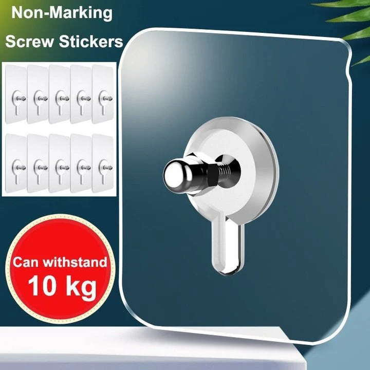 Self Adhesive Nails Wall Mount Non-Trace Screw Hook Stickers - Image 3