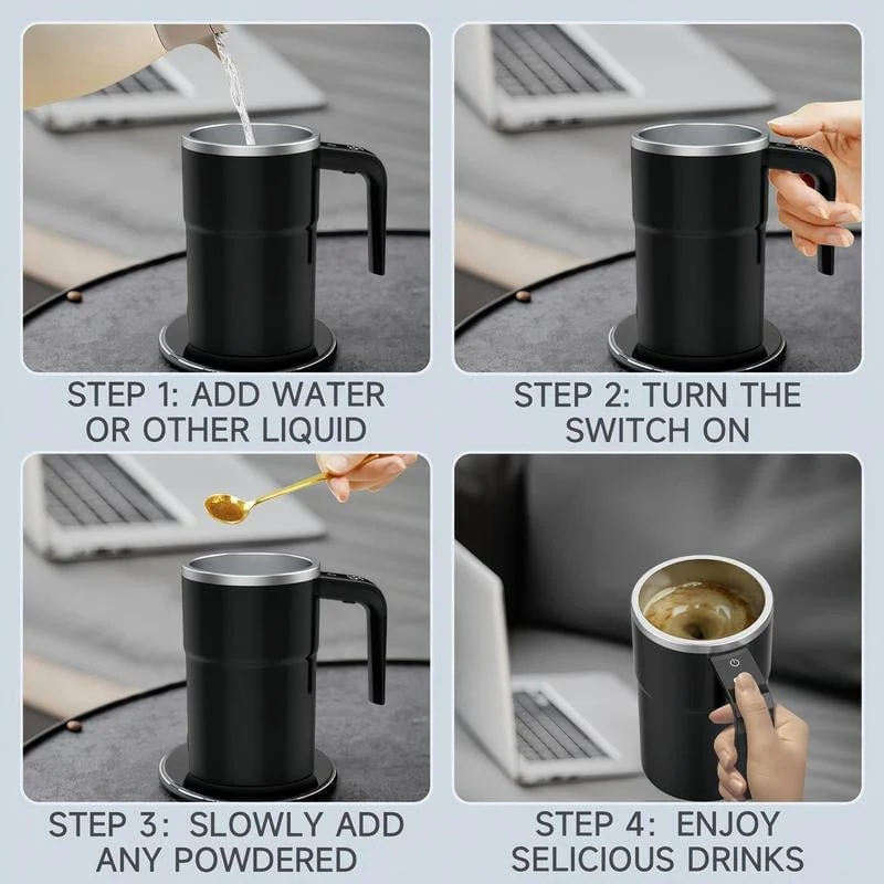 Self Stirring Coffee Mug With Lid - Image 14