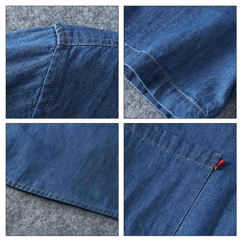 Short-Sleeved Denim Shirt - Image 7