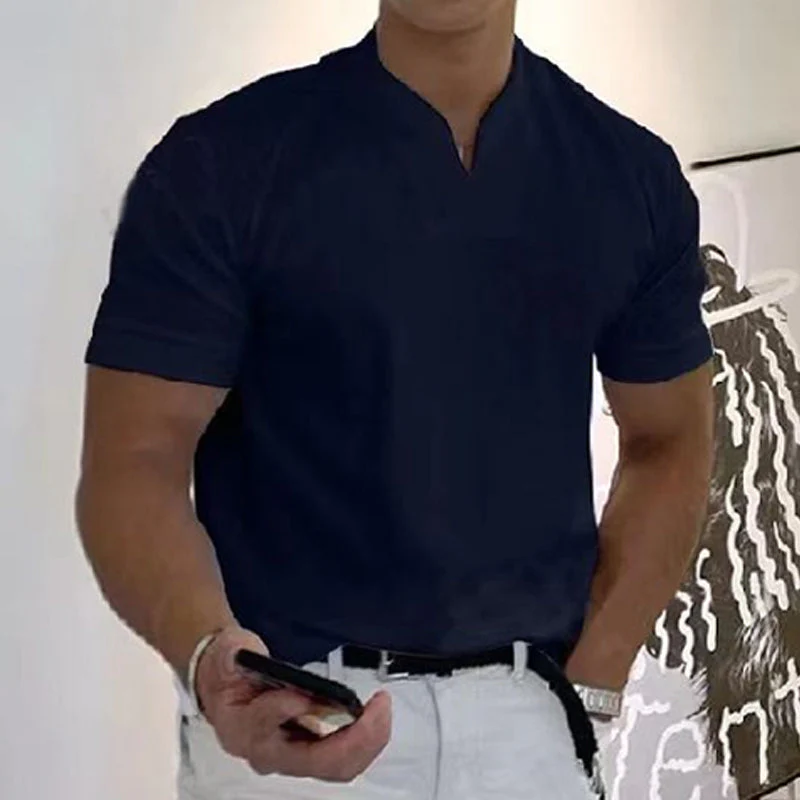 Short-sleeved V-neck Athletic T-shirt - Image 10