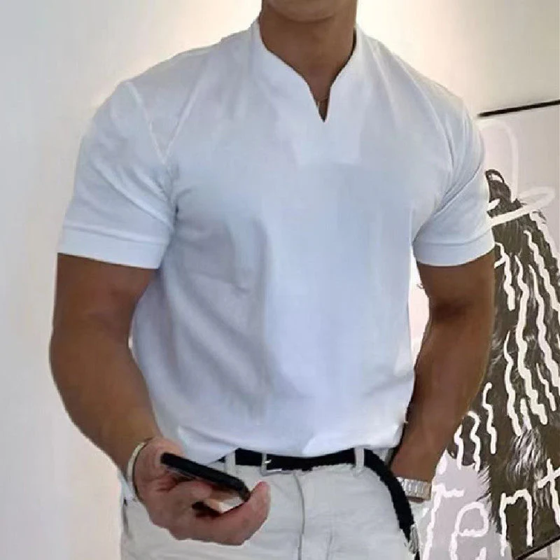 Short-sleeved V-neck Athletic T-shirt - Image 11
