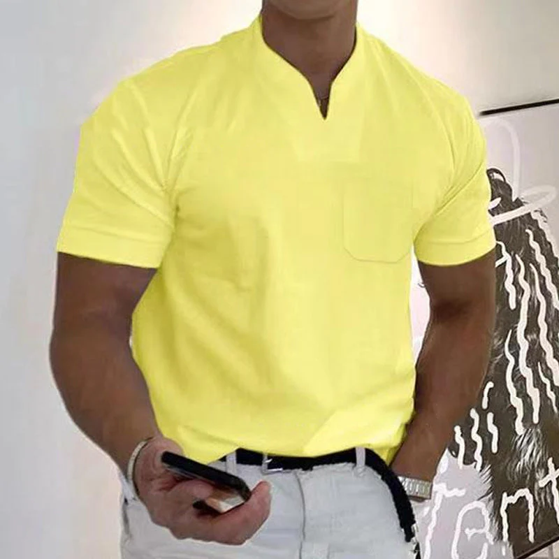 Short-sleeved V-neck Athletic T-shirt - Image 4