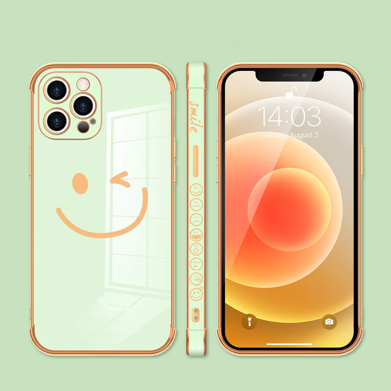 Side Smiley Face Pattern Case Cover For iPhone - Image 11