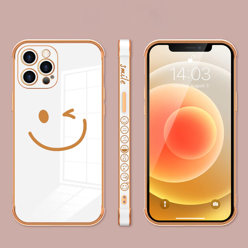 Side Smiley Face Pattern Case Cover For iPhone - Image 7