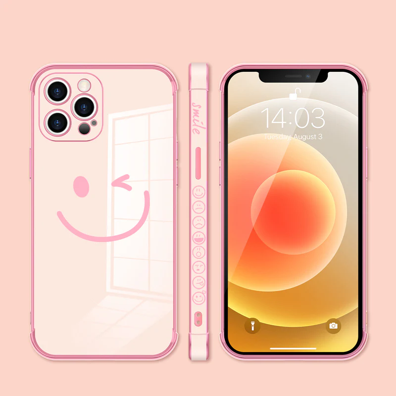 Side Smiley Face Pattern Case Cover For iPhone - Image 8
