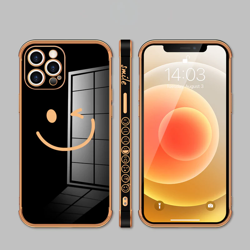 Side Smiley Face Pattern Case Cover For iPhone - Image 9