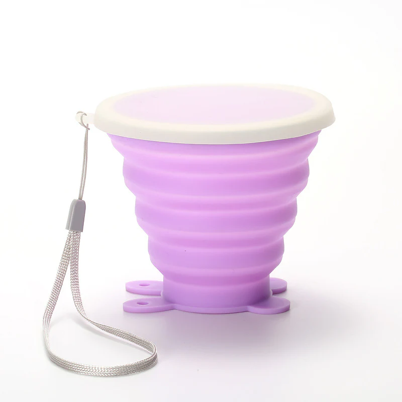 Silicone Folding Water Cups with Lids - Image 10