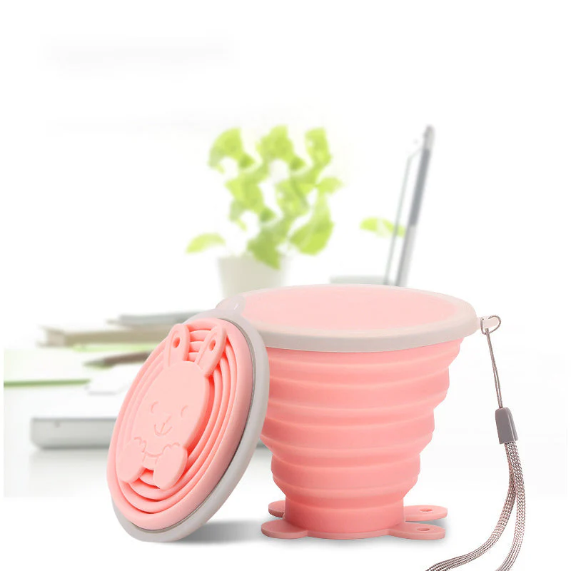 Silicone Folding Water Cups with Lids - Image 3
