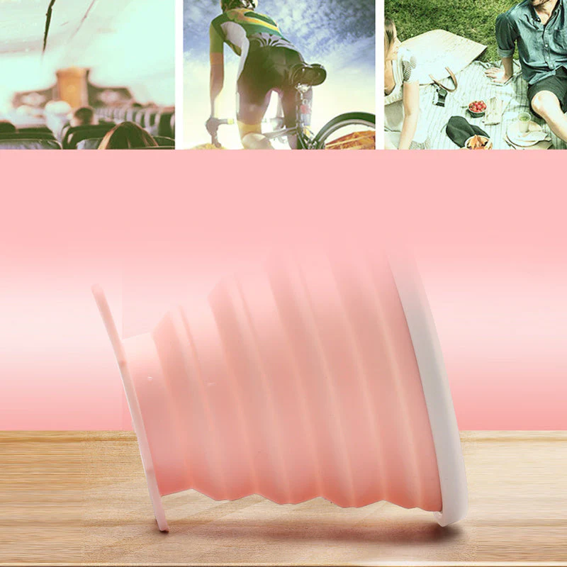 Silicone Folding Water Cups with Lids - Image 4