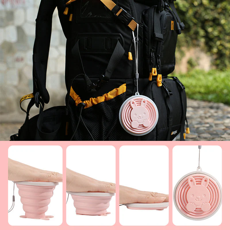 Silicone Folding Water Cups with Lids - Image 5