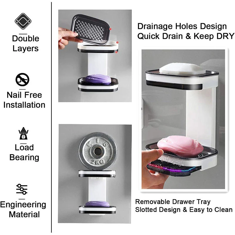 Soap Dish with Draining Tray - Image 6