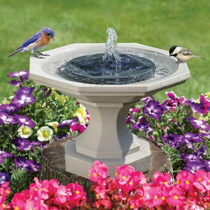 Solar Powered Bird Fountain With Lights - Image 12
