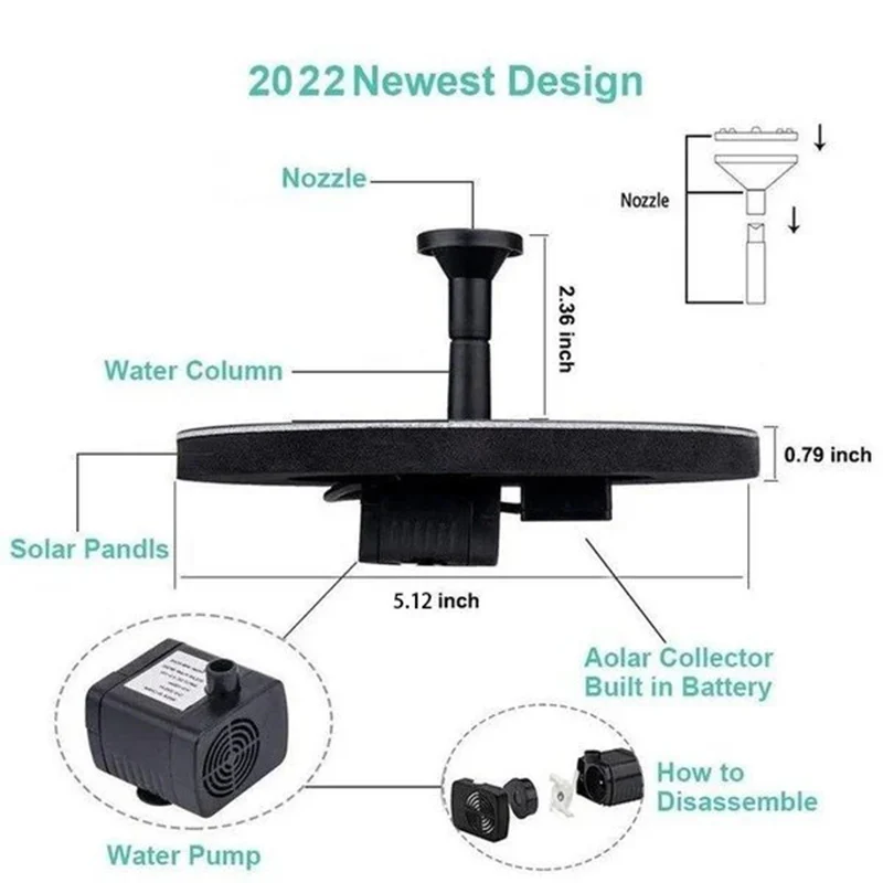 Solar Powered Bird Fountain With Lights - Image 19