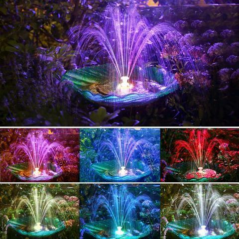 Solar Powered Bird Fountain With Lights - Image 8