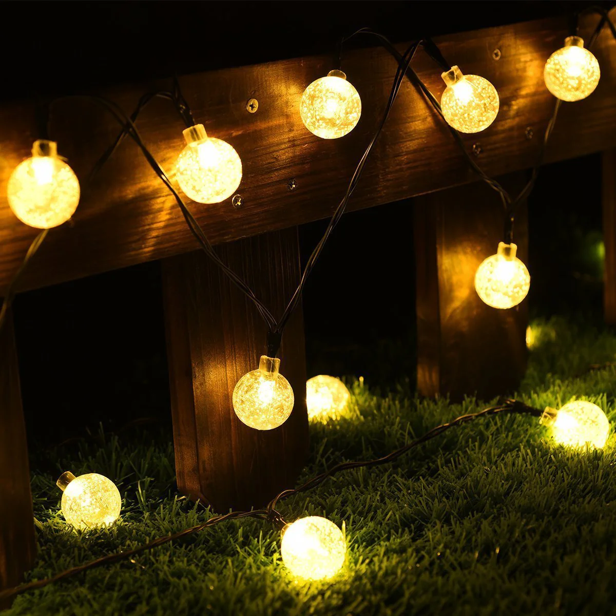 Solar-Powered Crystal Ball String Lights - Image 6