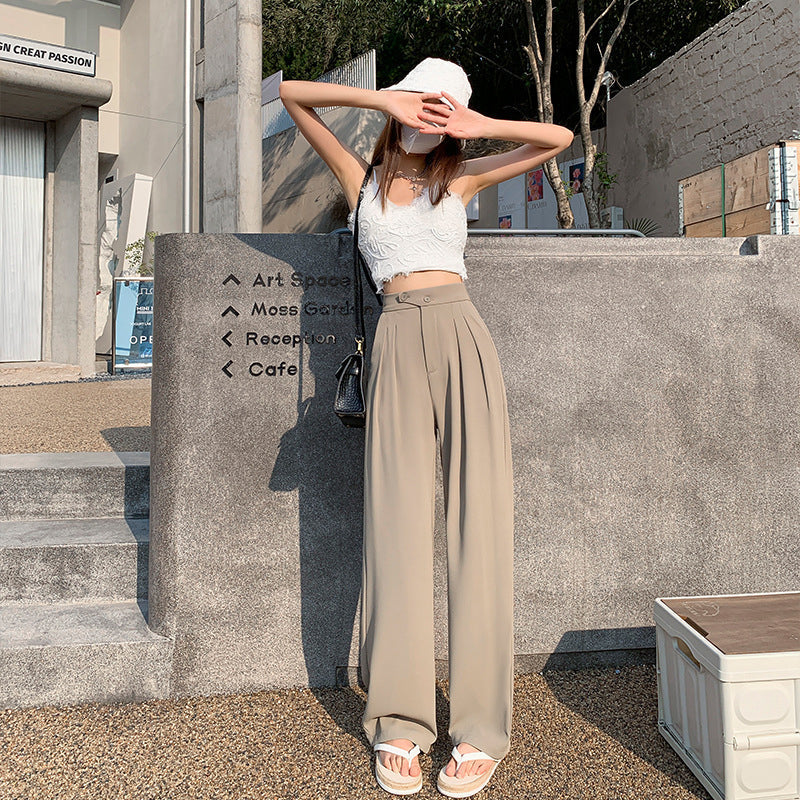 Solid Color Casual Wide Leg Pants - Image 11