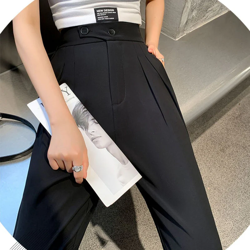 Solid Color Casual Wide Leg Pants - Image 6