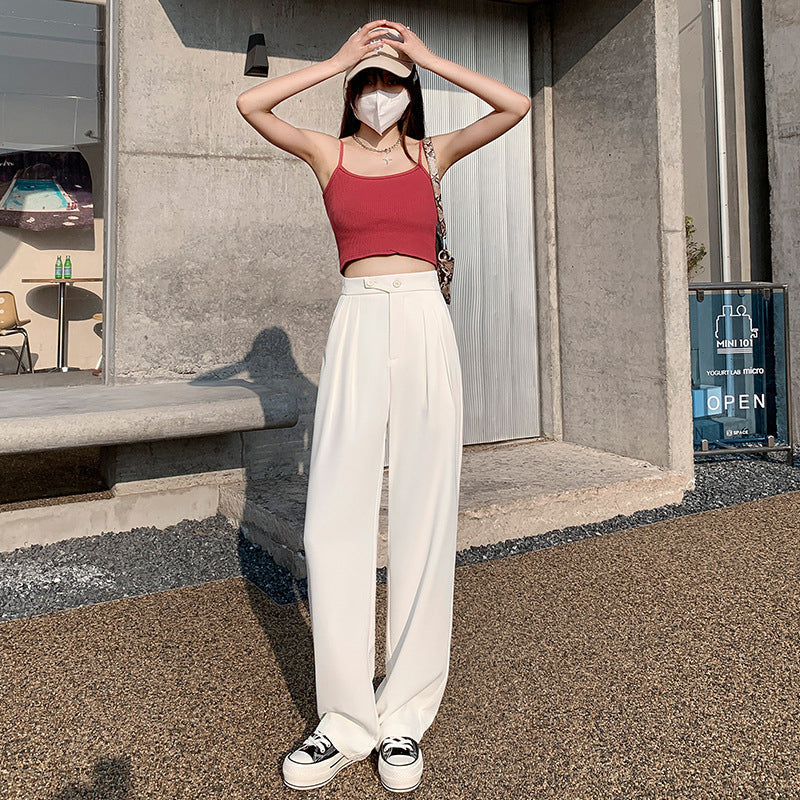 Solid Color Casual Wide Leg Pants - Image 9