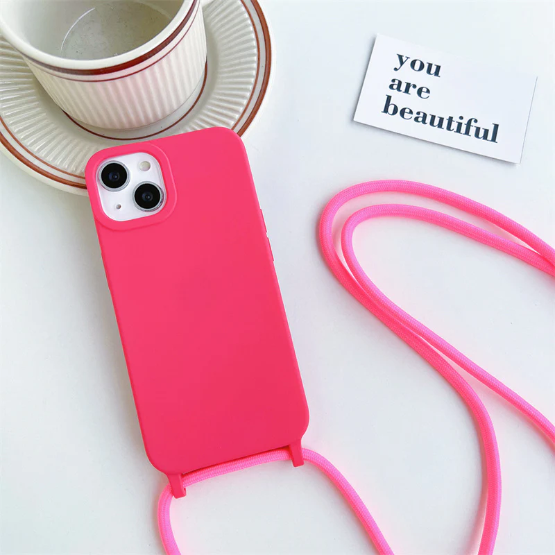 Solid Silicone Lanyard Case for iPhone - Image 11