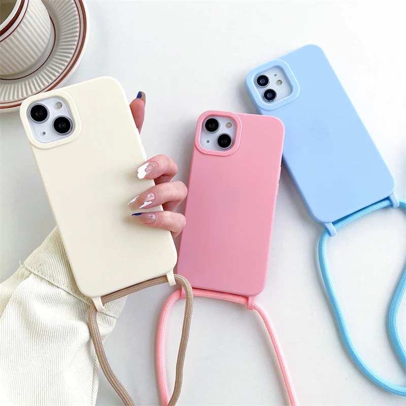 Solid Silicone Lanyard Case for iPhone - Image 2