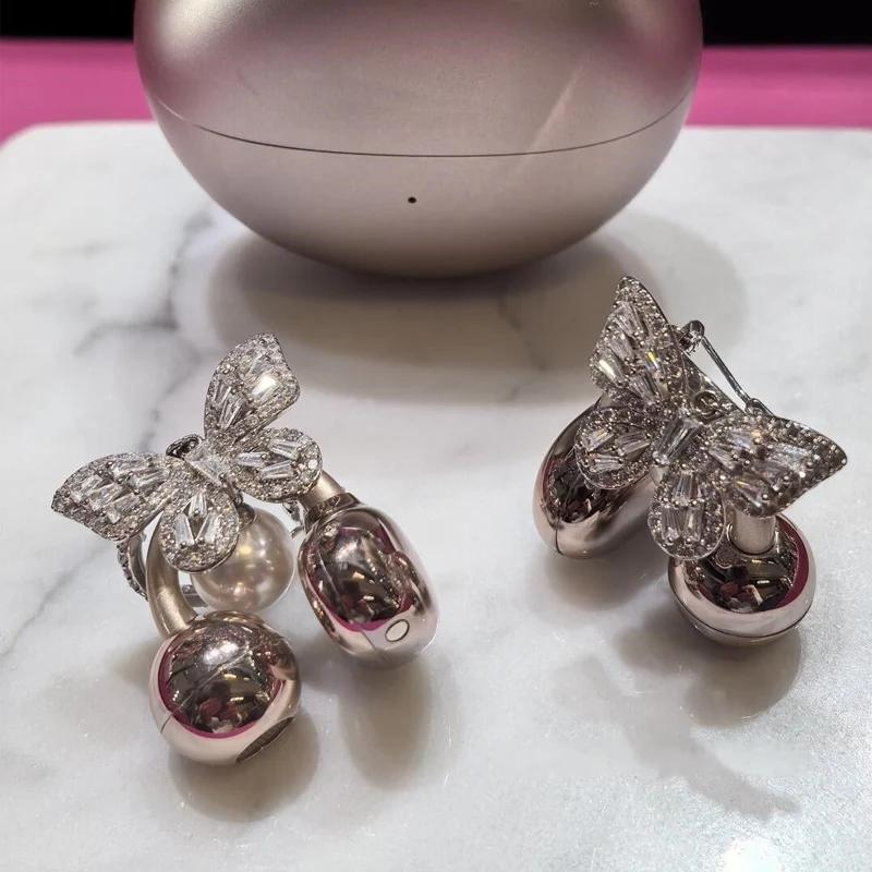 Sparkling Butterfly Bow Clips for Earbuds - Image 6