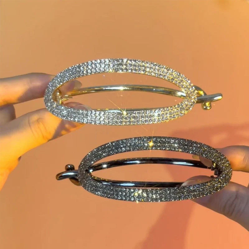 Sparkling Curved Minimalist Hair Buckle - Image 2