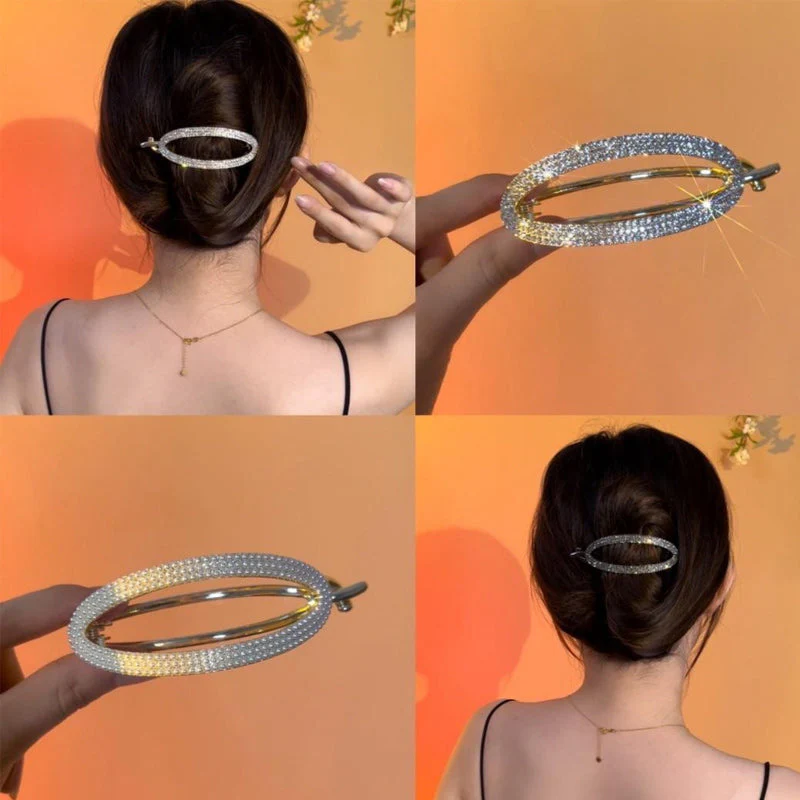 Sparkling Curved Minimalist Hair Buckle - Image 4