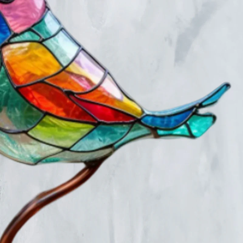 Stained Glass Birds on Branch Desktop Ornaments - Image 8