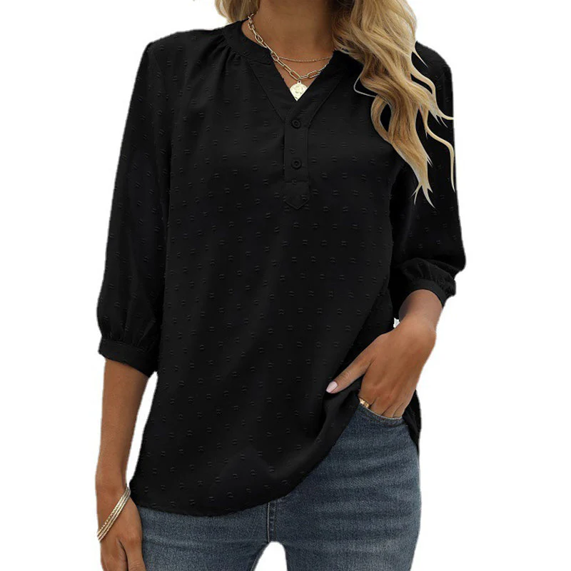 Stand Collar Mid Sleeve Shirt - Image 11