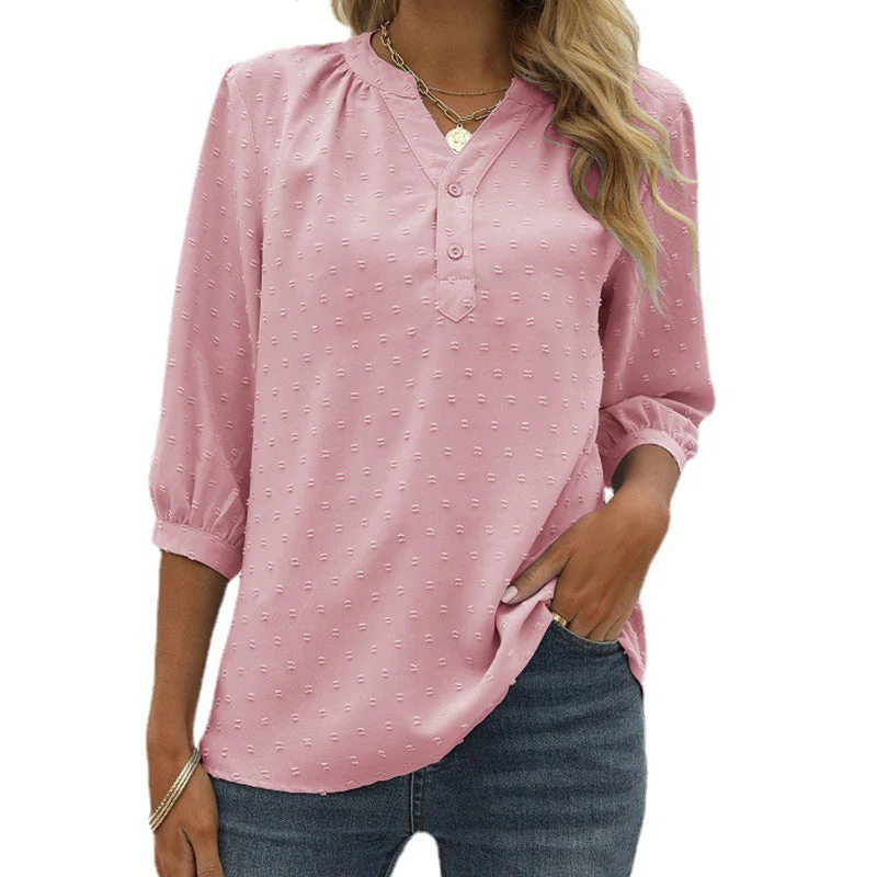 Stand Collar Mid Sleeve Shirt - Image 13