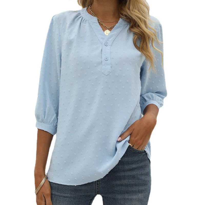 Stand Collar Mid Sleeve Shirt - Image 15