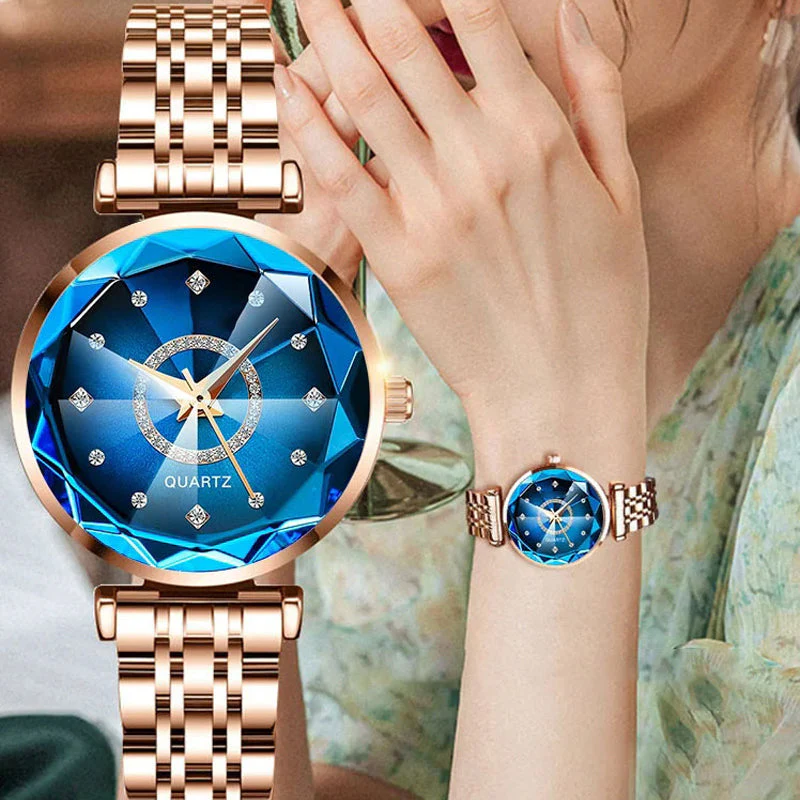 Starry Diamond Dial Ladies Waterproof Watch - Image 8