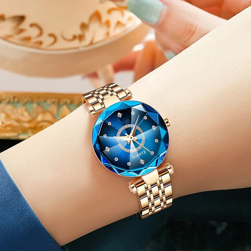 Starry Diamond Dial Ladies Waterproof Watch - Image 9