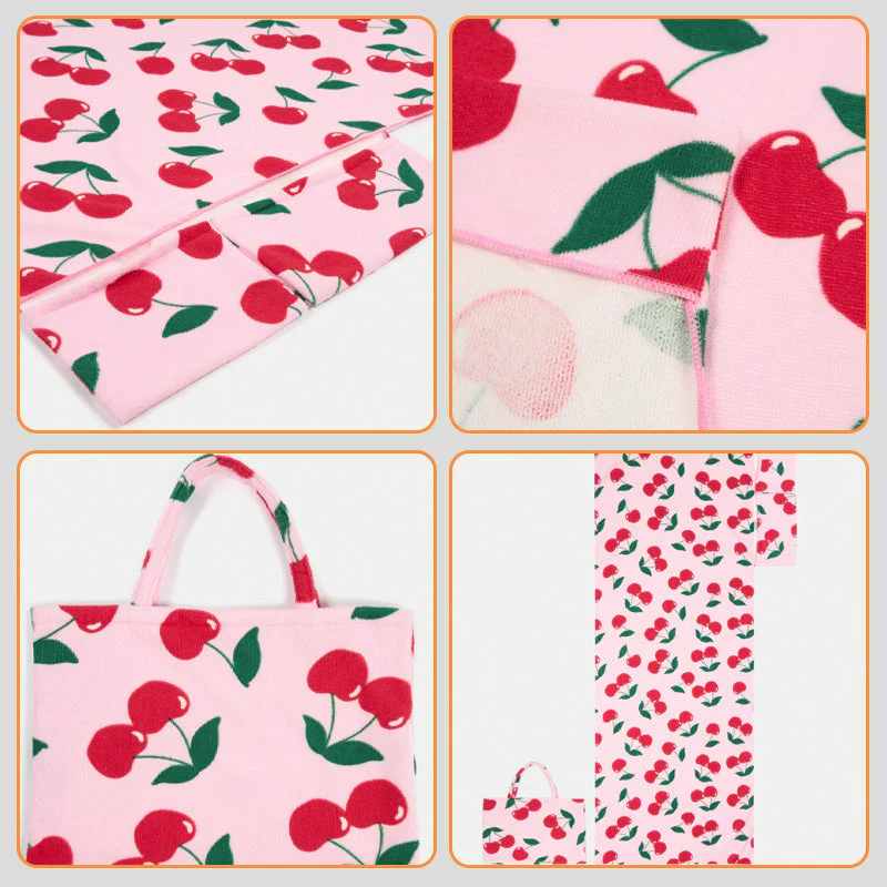 Sun Lounger Towel with Pockets Storage in a Bag - Image 10