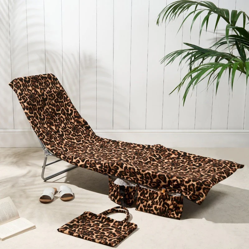 Sun Lounger Towel with Pockets Storage in a Bag - Image 16