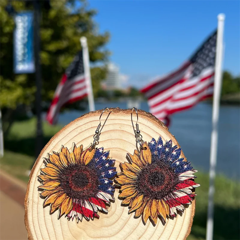 Sunflower Flag Earrings - Image 3