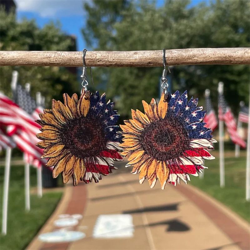 Sunflower Flag Earrings - Image 4
