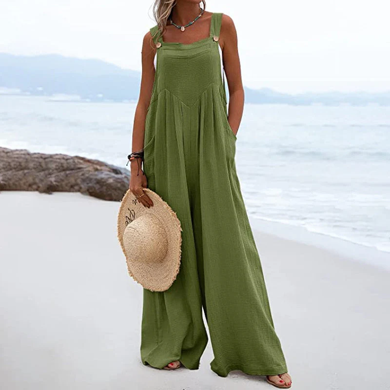 Suspender One Piece Wide Leg Trousers - Image 3