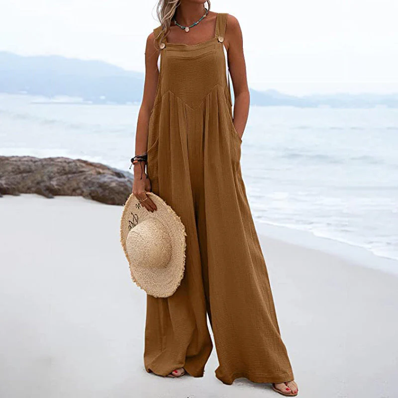 Suspender One Piece Wide Leg Trousers - Image 5