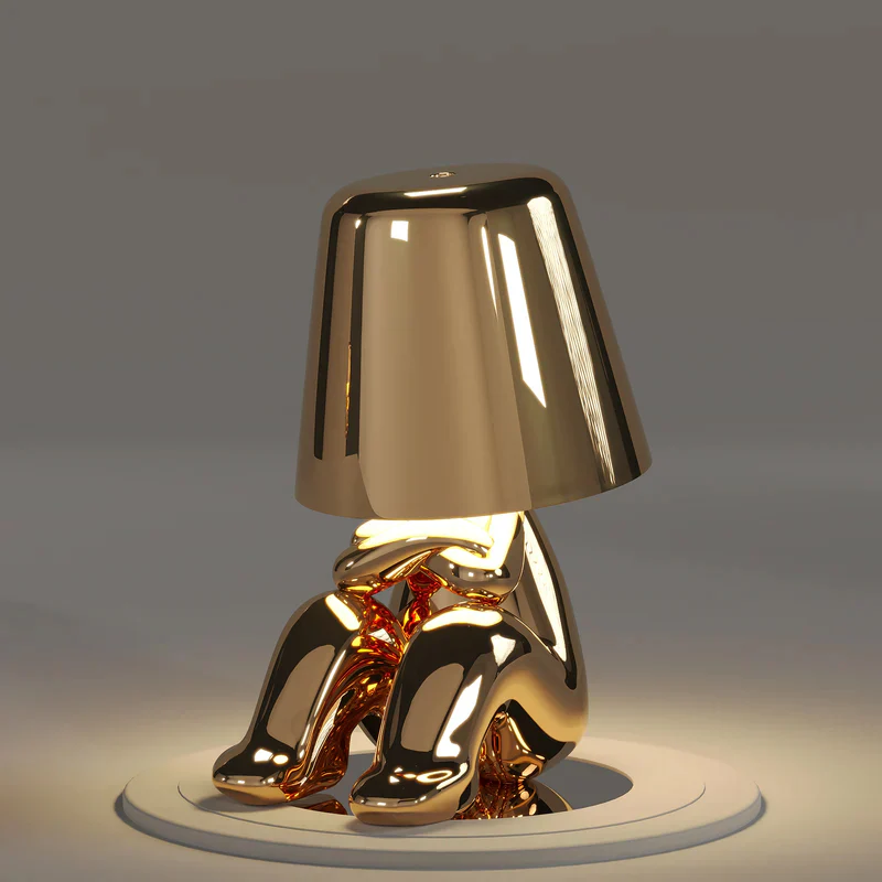 Thinker Little Golden Man Table Lamp - Image 14