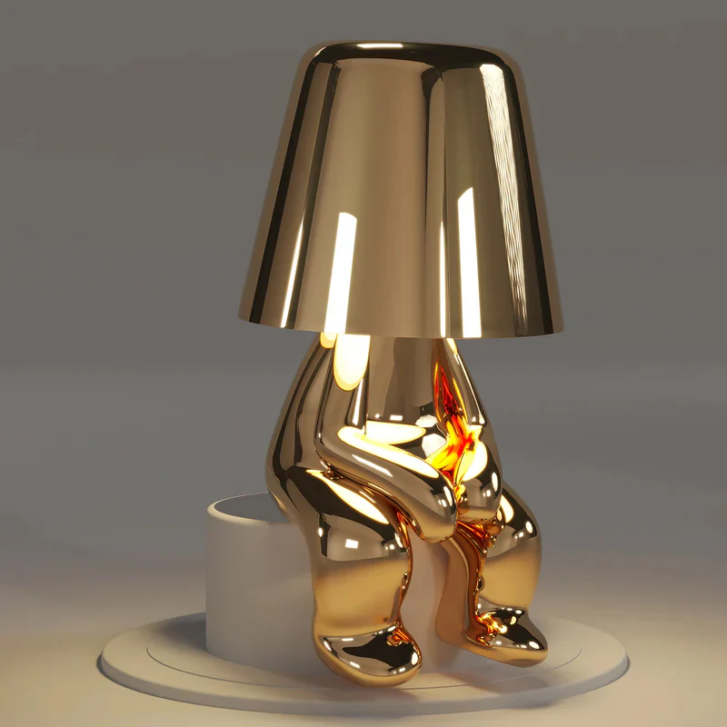 Thinker Little Golden Man Table Lamp - Image 15