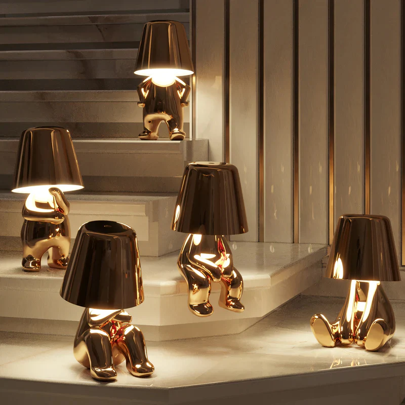 Thinker Little Golden Man Table Lamp - Image 3