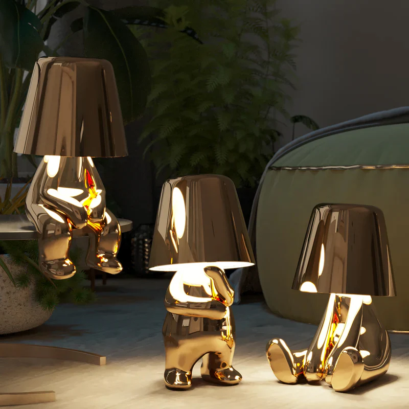 Thinker Little Golden Man Table Lamp - Image 5