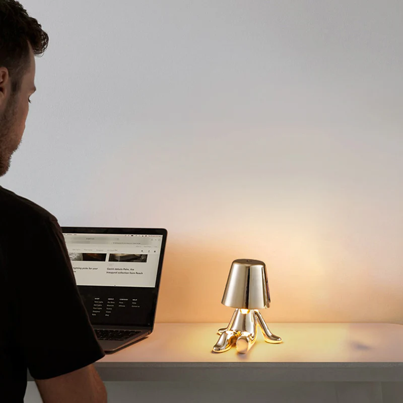 Thinker Little Golden Man Table Lamp - Image 7