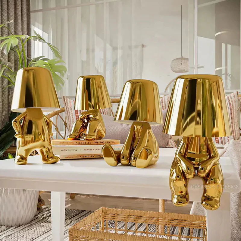 Thinker Little Golden Man Table Lamp - Image 8