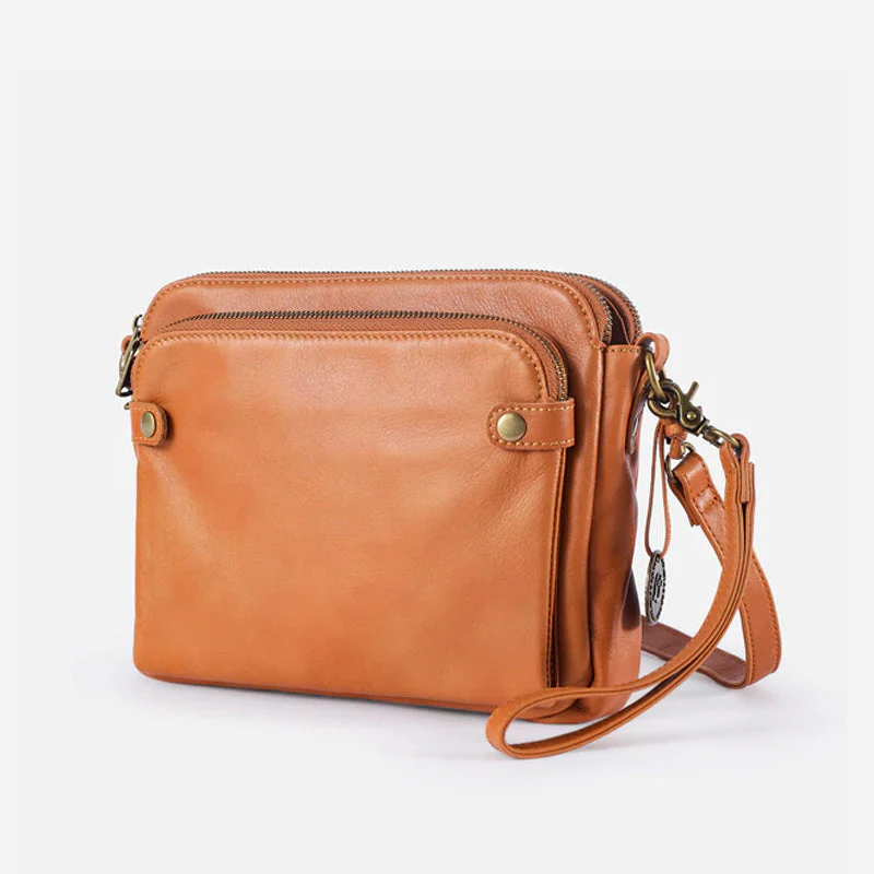 Three-Layer Leather Crossbody Shoulder & Clutch Bag - Image 4
